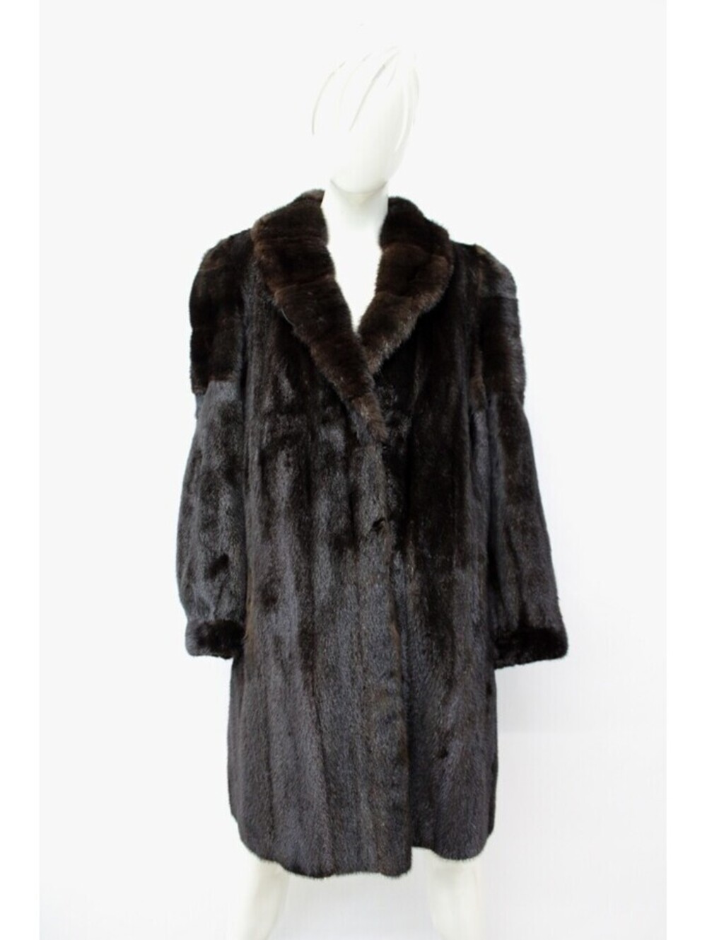 MINT DARK RANCH MINK FUR COAT JACKET WOMEN WOMAN SIZE 6